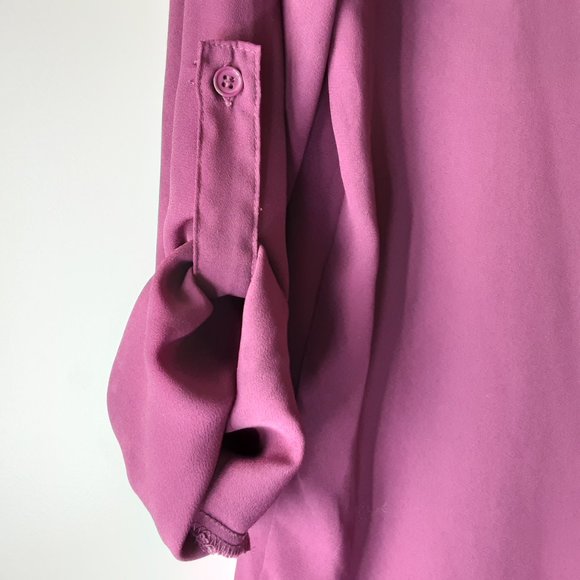 🌞 Hippie Rose V-neck Pull-over Blouse | Burgundy, Size XS - Picture 8 of 12